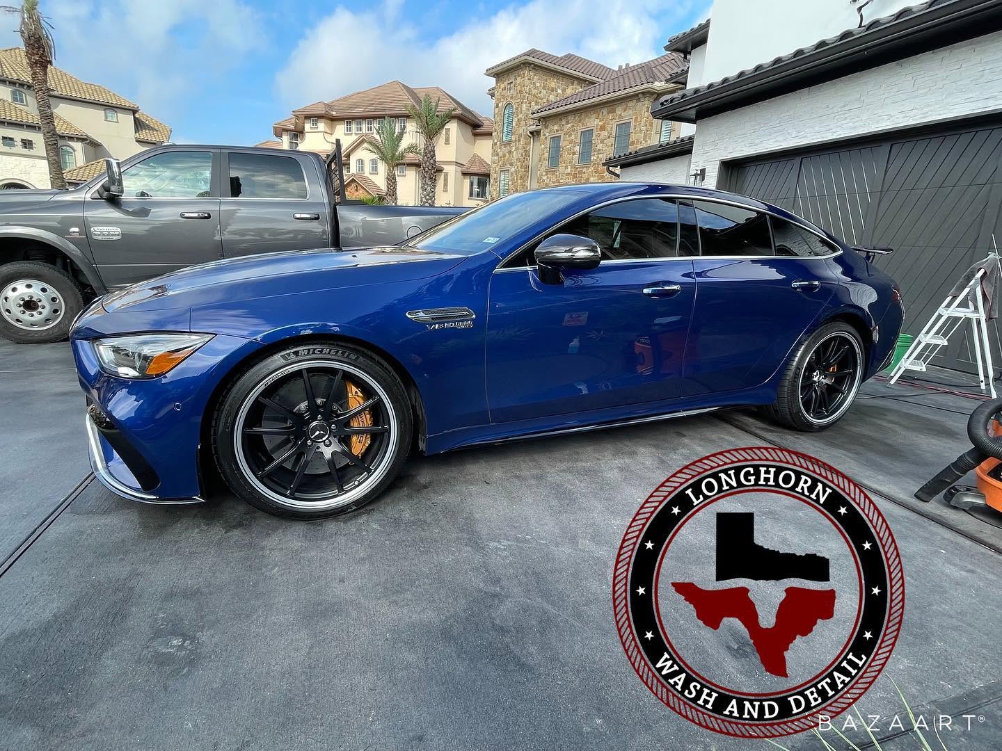 Longhorn Mobile Detail Houston - Mercedes-AMG Mobile Detailing Longhorn Mobile Detail Houston - blue Mercedes-AMG after professional mobile car detailing