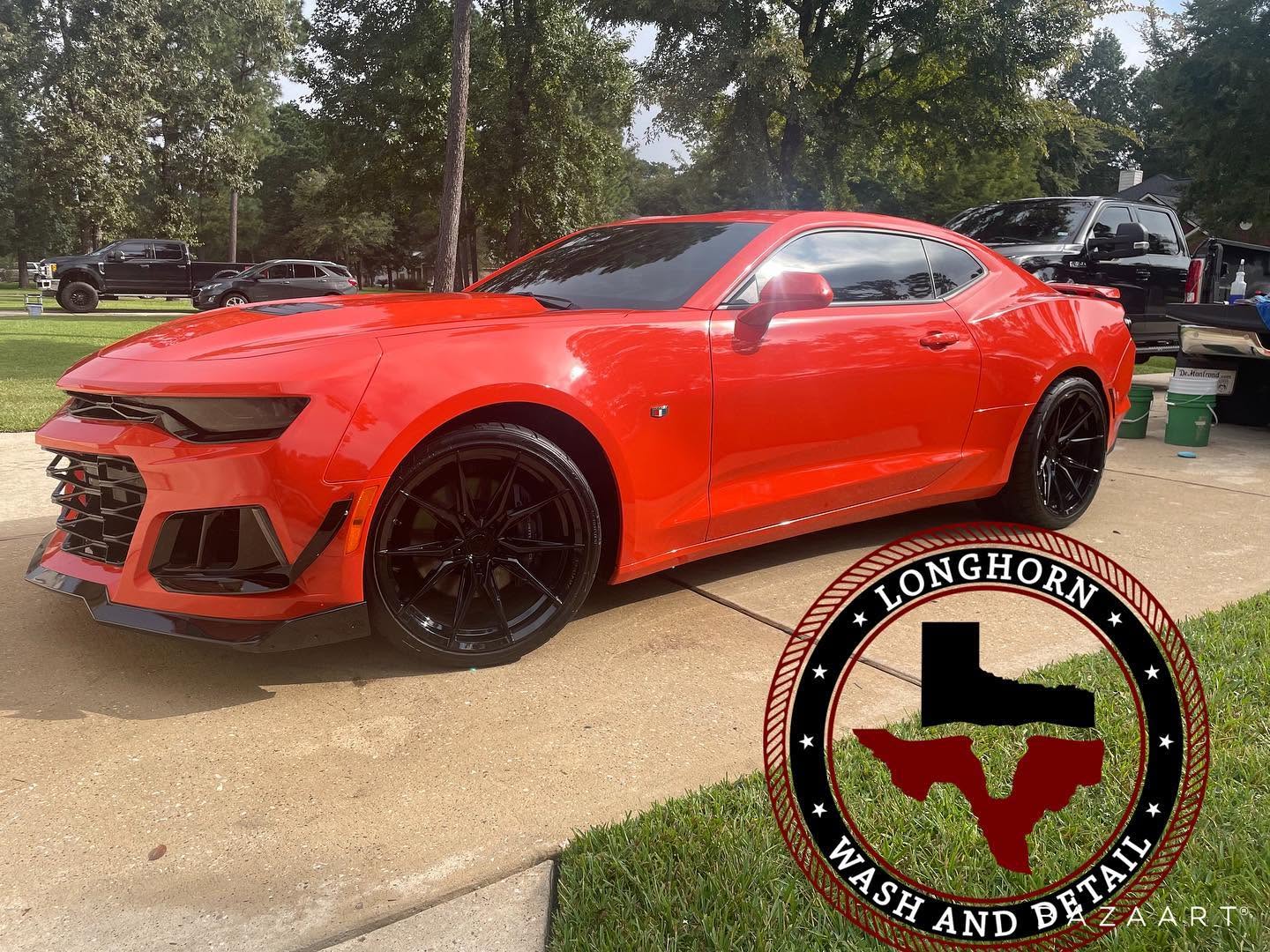 Longhorn Mobile Detail Houston - Camaro Mobile Detailing Longhorn Mobile Detail Houston - red Chevrolet Camaro after professional mobile car detailing